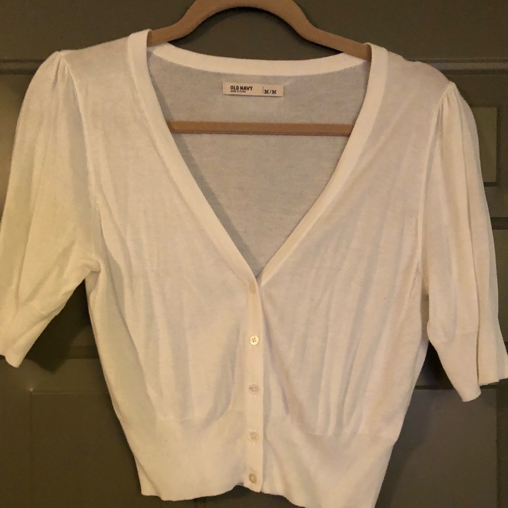 Black and White elbow sleeve cardigans